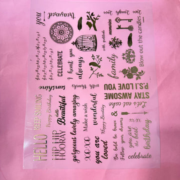 Wishes quotes metal insert sheet A4 003