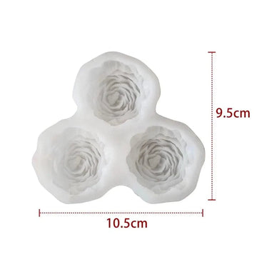 3d 3 cavity peony candle mould