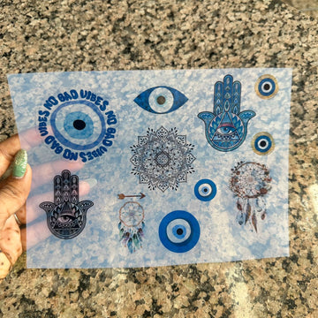 Evil eye & Hamsa insert sheet