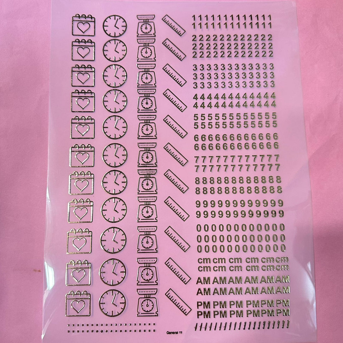Baby details metal insert sheet A4
