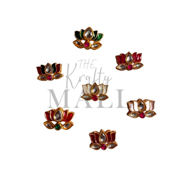 Lotus kundan charm 008