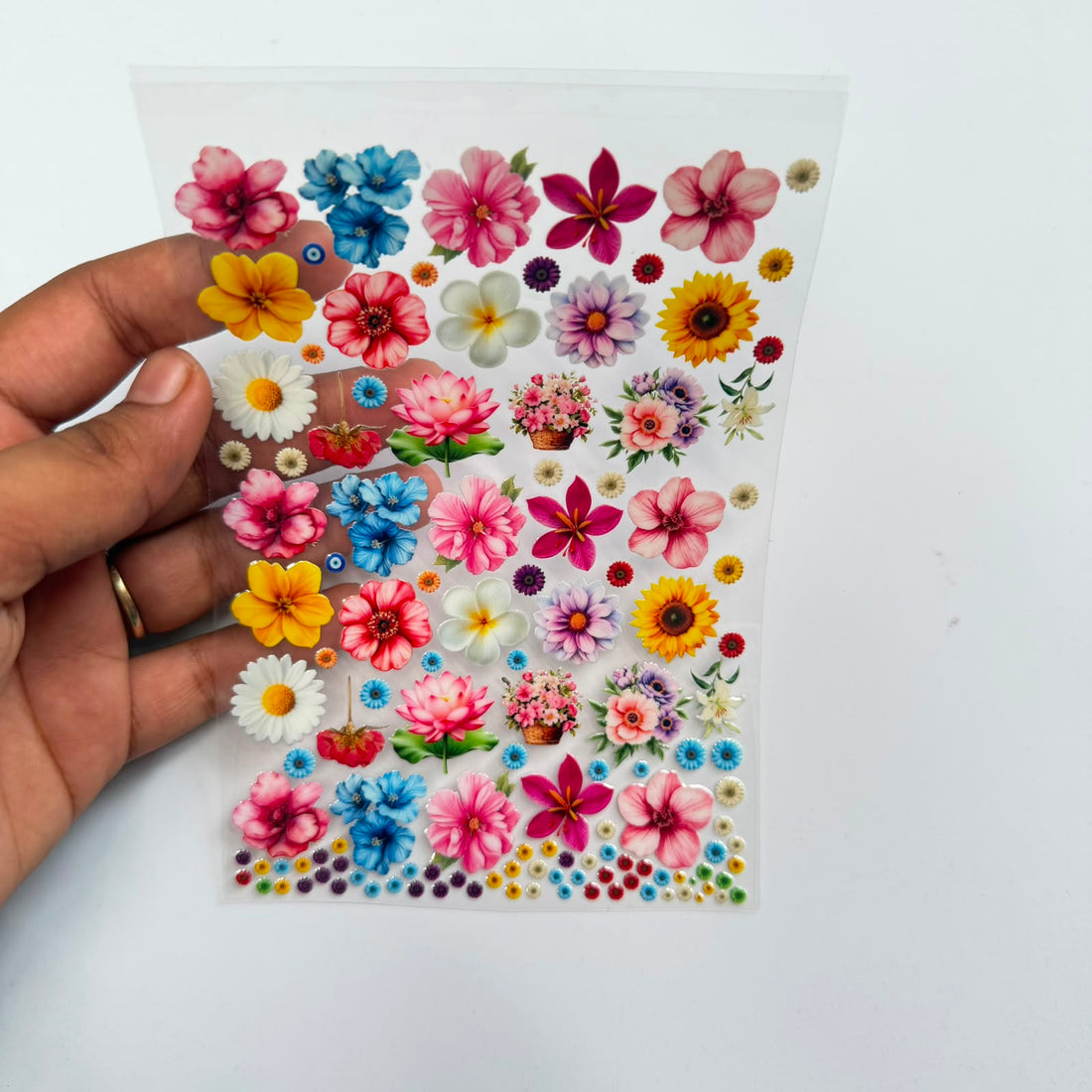 Mix flower peel off sticker sheet A6