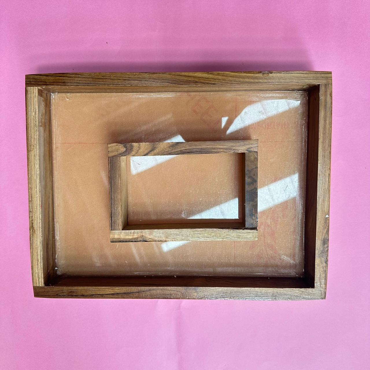 Teakwood double shadow frame