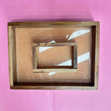 Teakwood double shadow frame