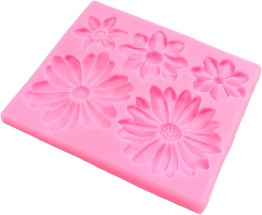 5 cavity flower candle mould