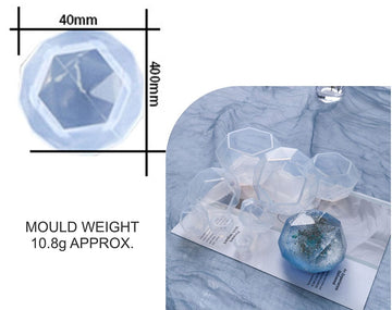 3d diamond paper weight & candle mould 40mm