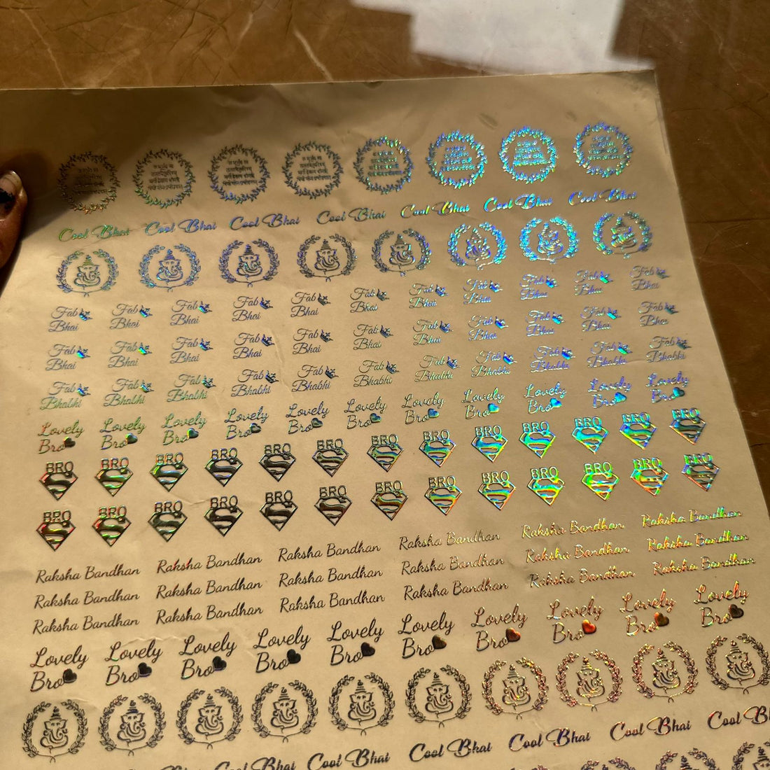 Prismatic sticker sheet rakhi 002