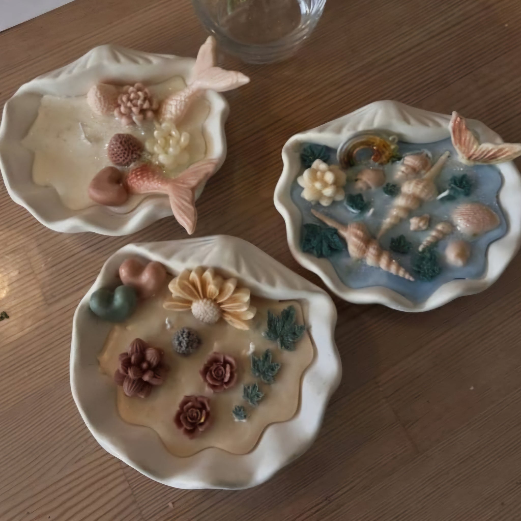 Designer shell concrete jar