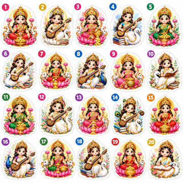 Peel off sticker customise lakshmiji- Sarswatiji