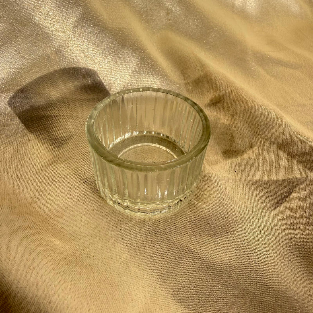 Glass tealight holder jar