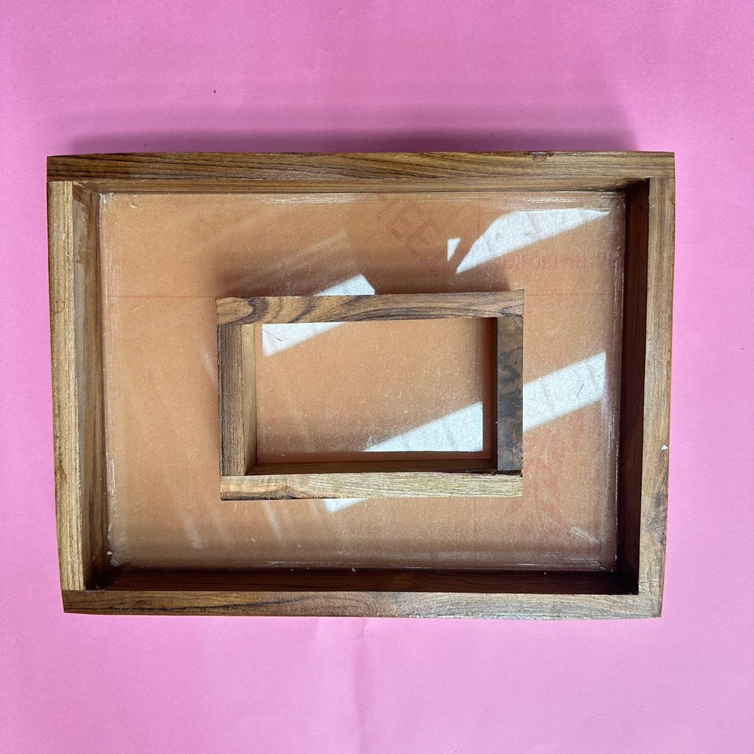 Teakwood double shadow frame