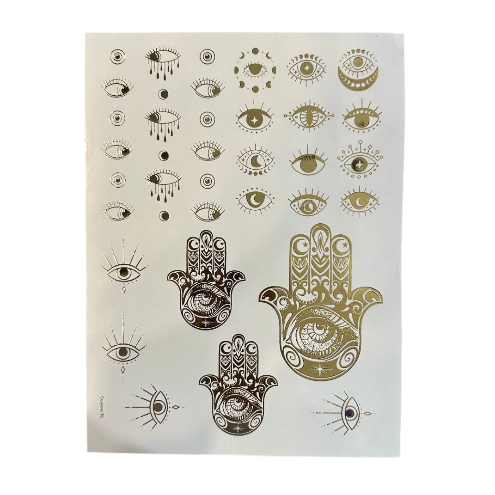 Gold embossed sheet evil eye