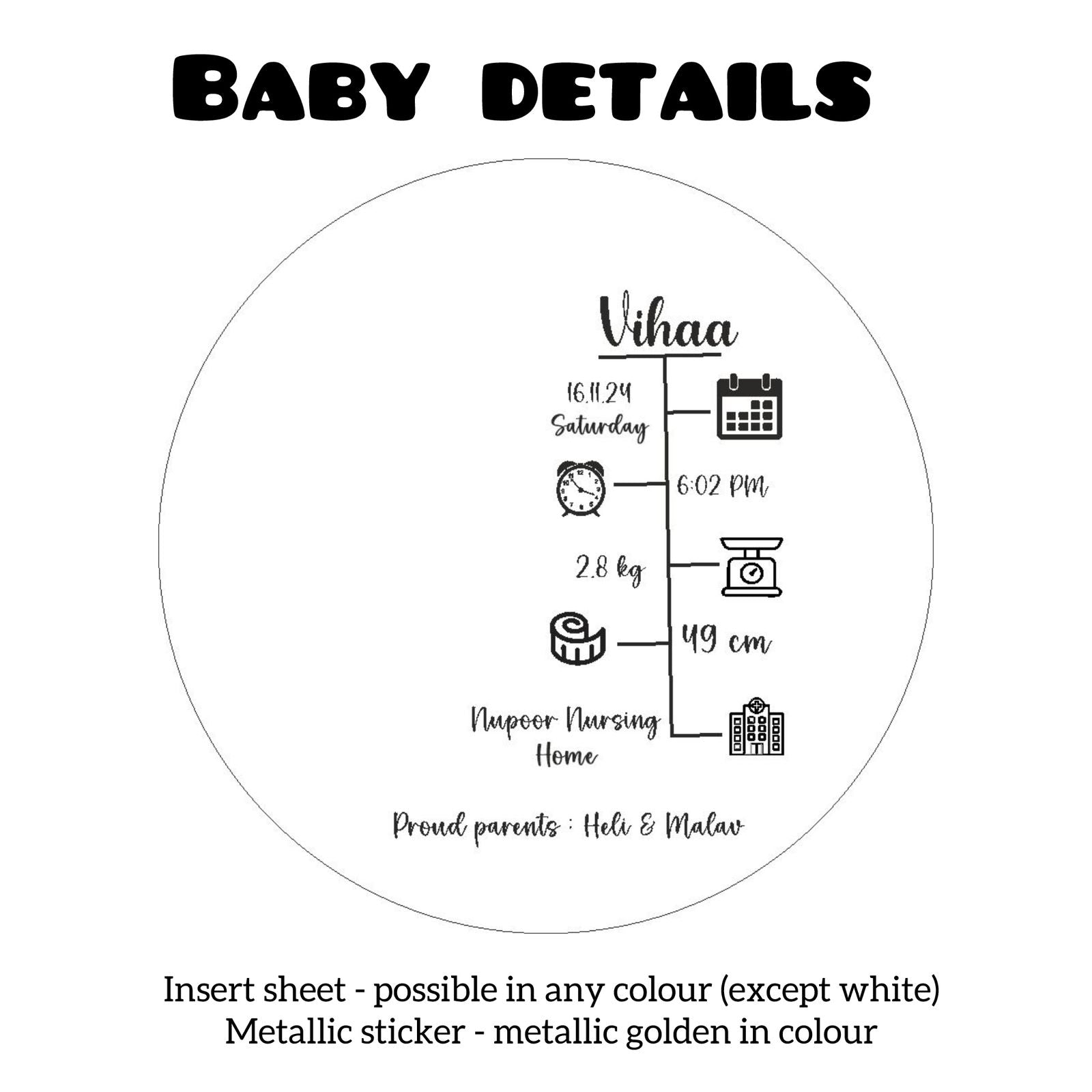 Customise baby details