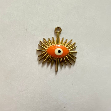 Orange evil eye charm