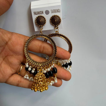 Kashmiri jumkha round base black