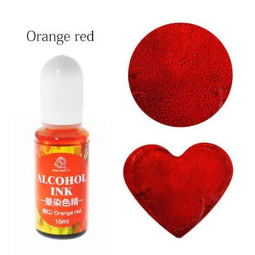 Alcohol ink orange red