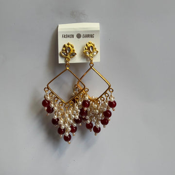 Chandbali jumkha base maroon