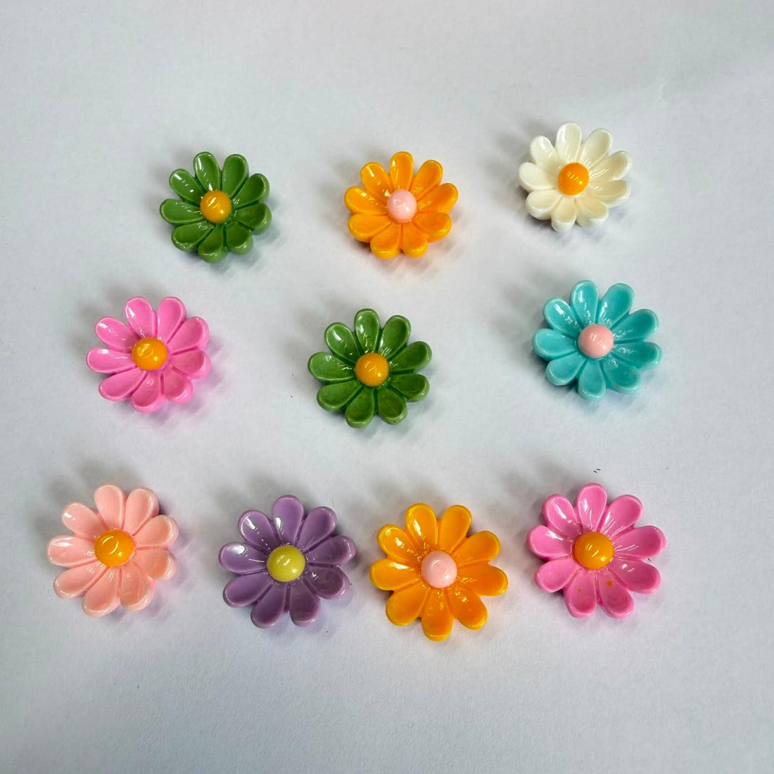 Glossy 3D Flower Embellishments Pack