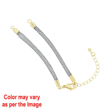 Mesh chain bracelet with diamond and adjustable clasp