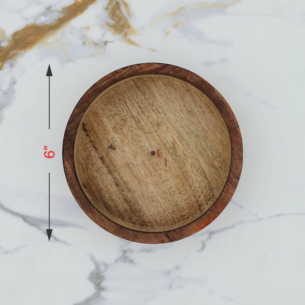 Wooden candle round bowl