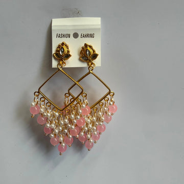 Chandbali jumkha base baby pink