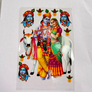 Radha krishna peel off sticker