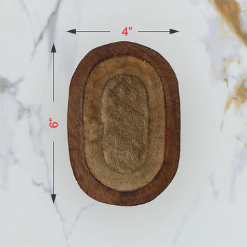 Wooden candle oval boat bowl