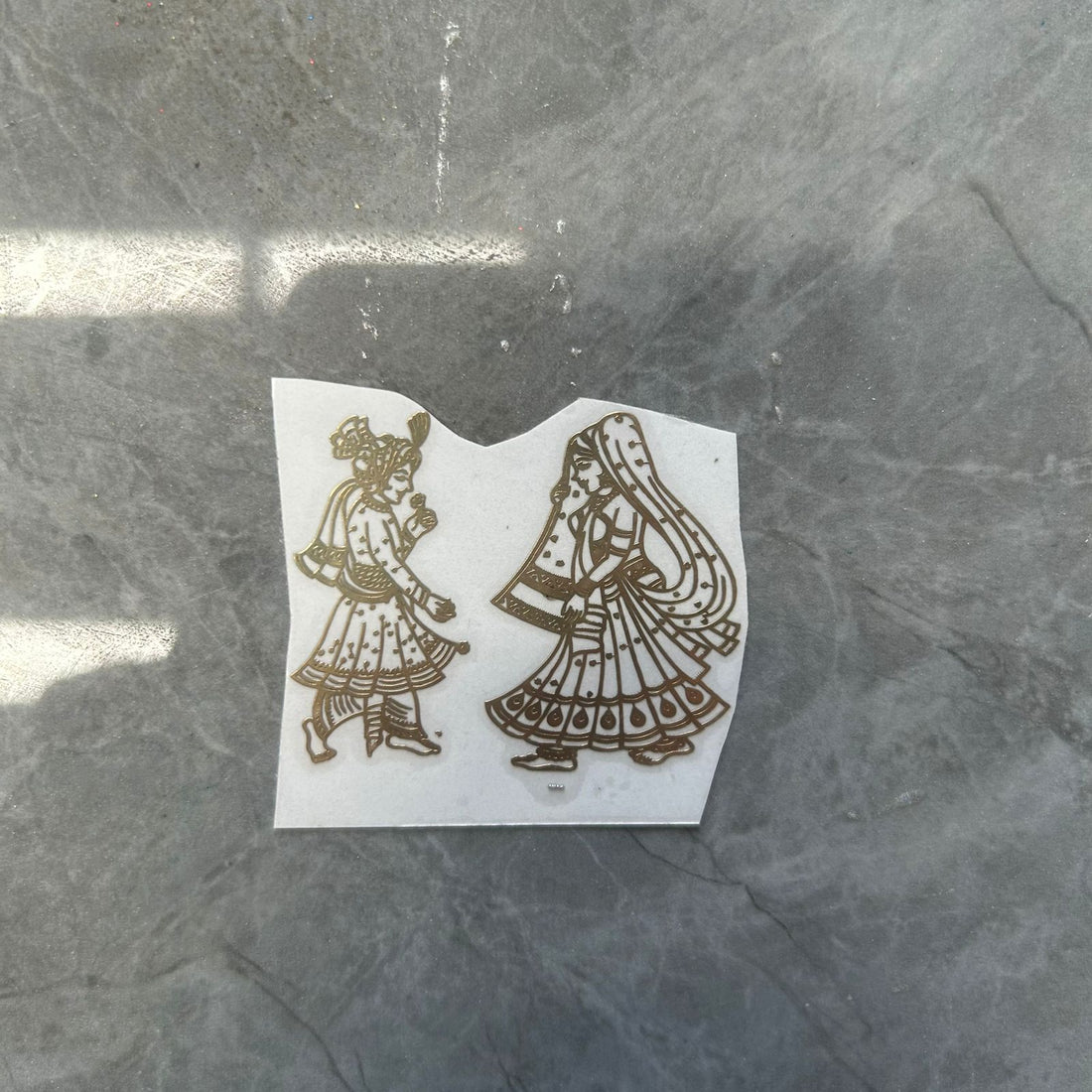 Indian couple metal sticker