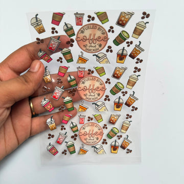 Coffee peel off sticker sheet A6 002