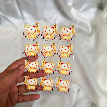 Cow peel off sticker sheet A6 02