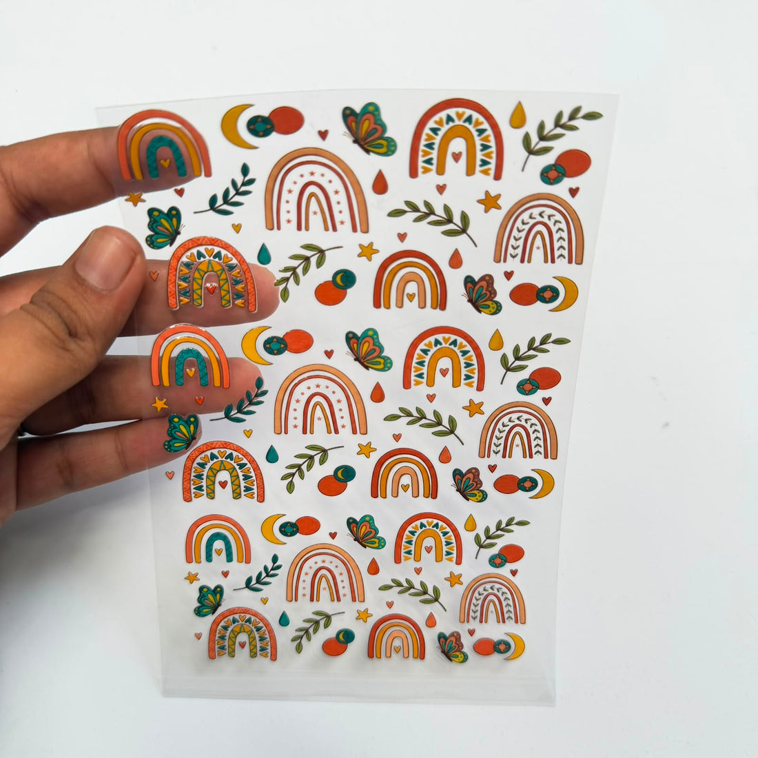 Rainbow peel off sticker sheet A6