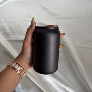 Black matte glass tumbler candle