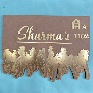 7 horses nameplate cutout