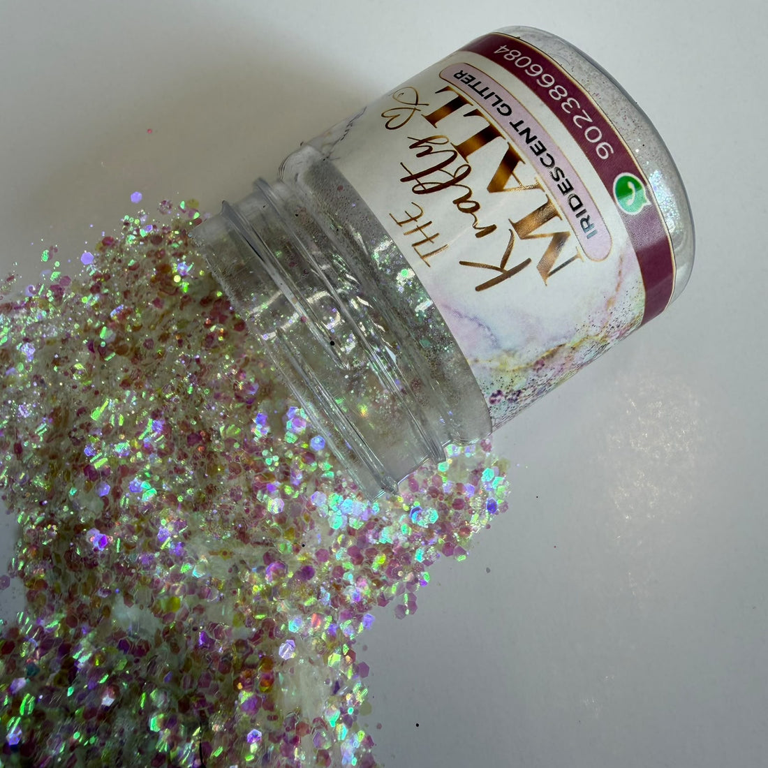 Iridescent white Dusty chunks glitters
