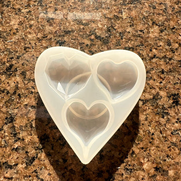 3 cavity heart mould