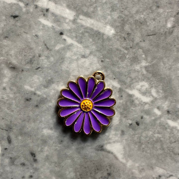 Purple daisy charm