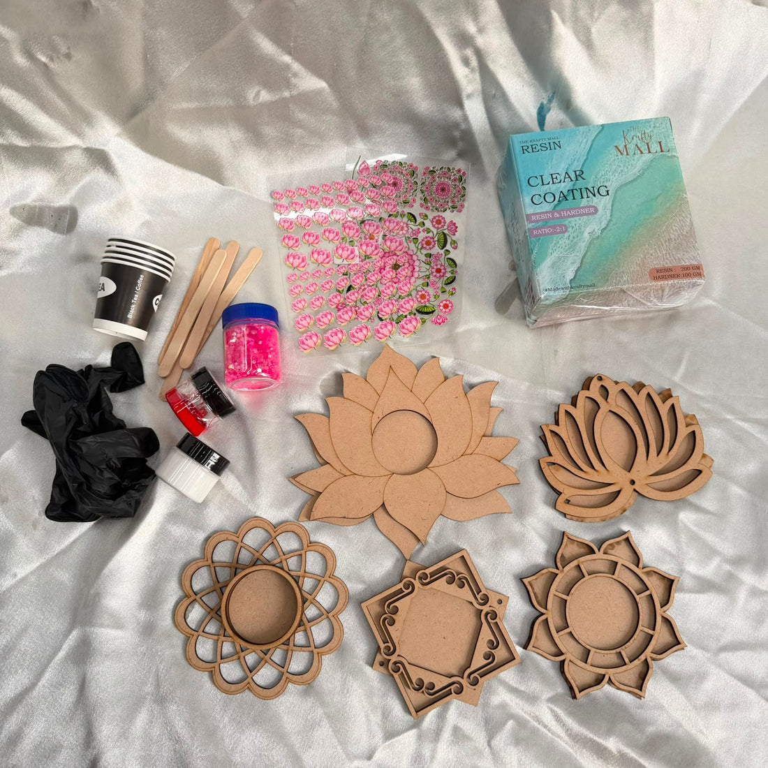 Resin diy diwali mdf tealight holder kit