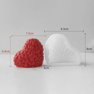 3d hearts in heart candle mould