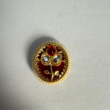 Oval Kundan rakhi charm