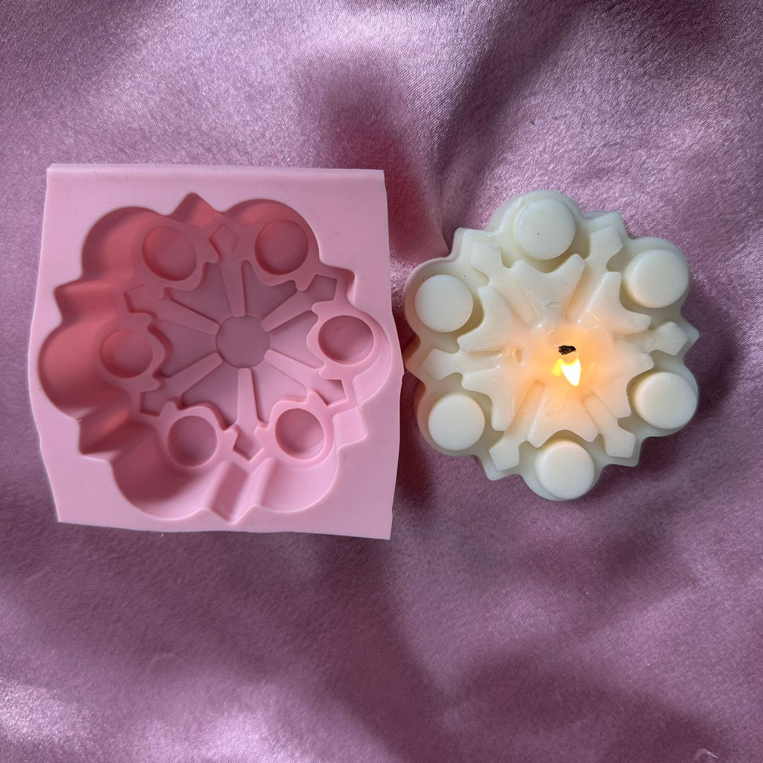 Snowflake Christmas candle mould C4