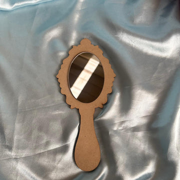 Hand mirror mdf with silver acrylic 001