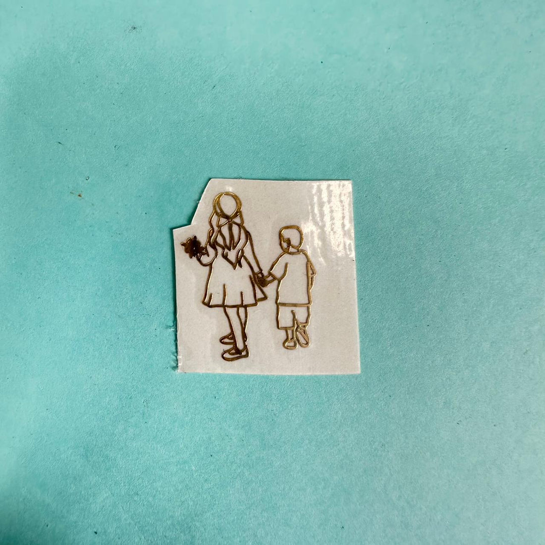 Rakhi metal sticker line art 003