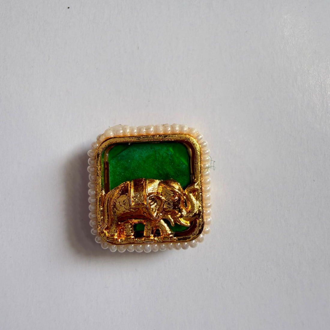 Kundan rakhi charm square elephant