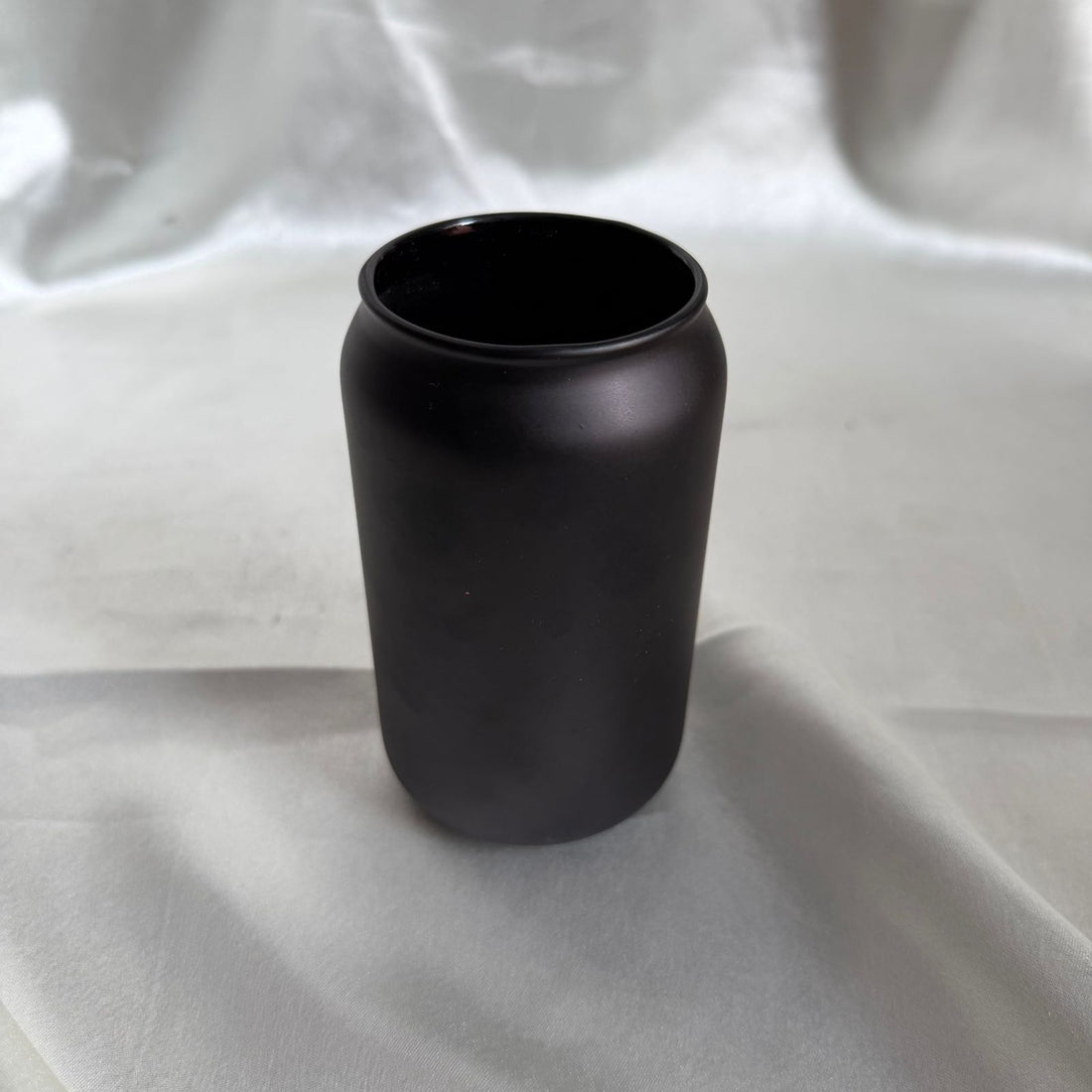 Black matte glass tumbler candle