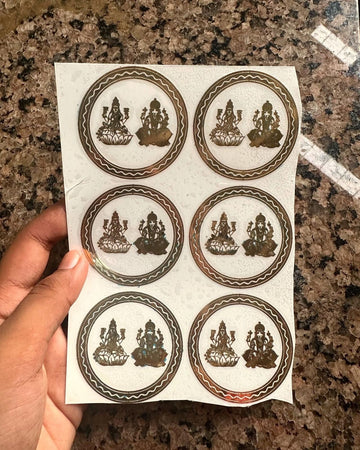 Metallic sticker sheet Diwali 004