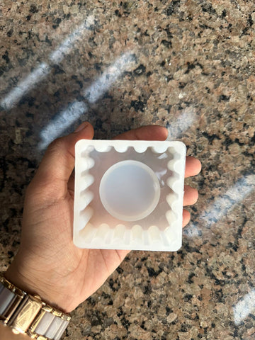 Square agate tea light