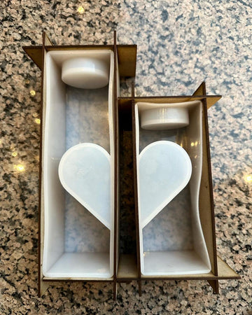 Twin heart candle mould