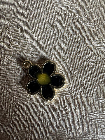 Black flower charm