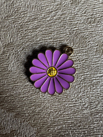 Purple daisy charm