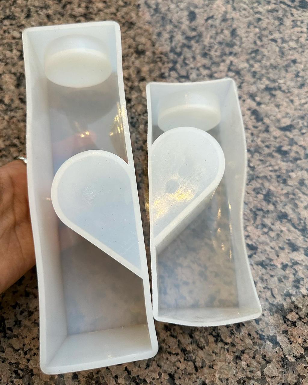 Twin heart candle mould